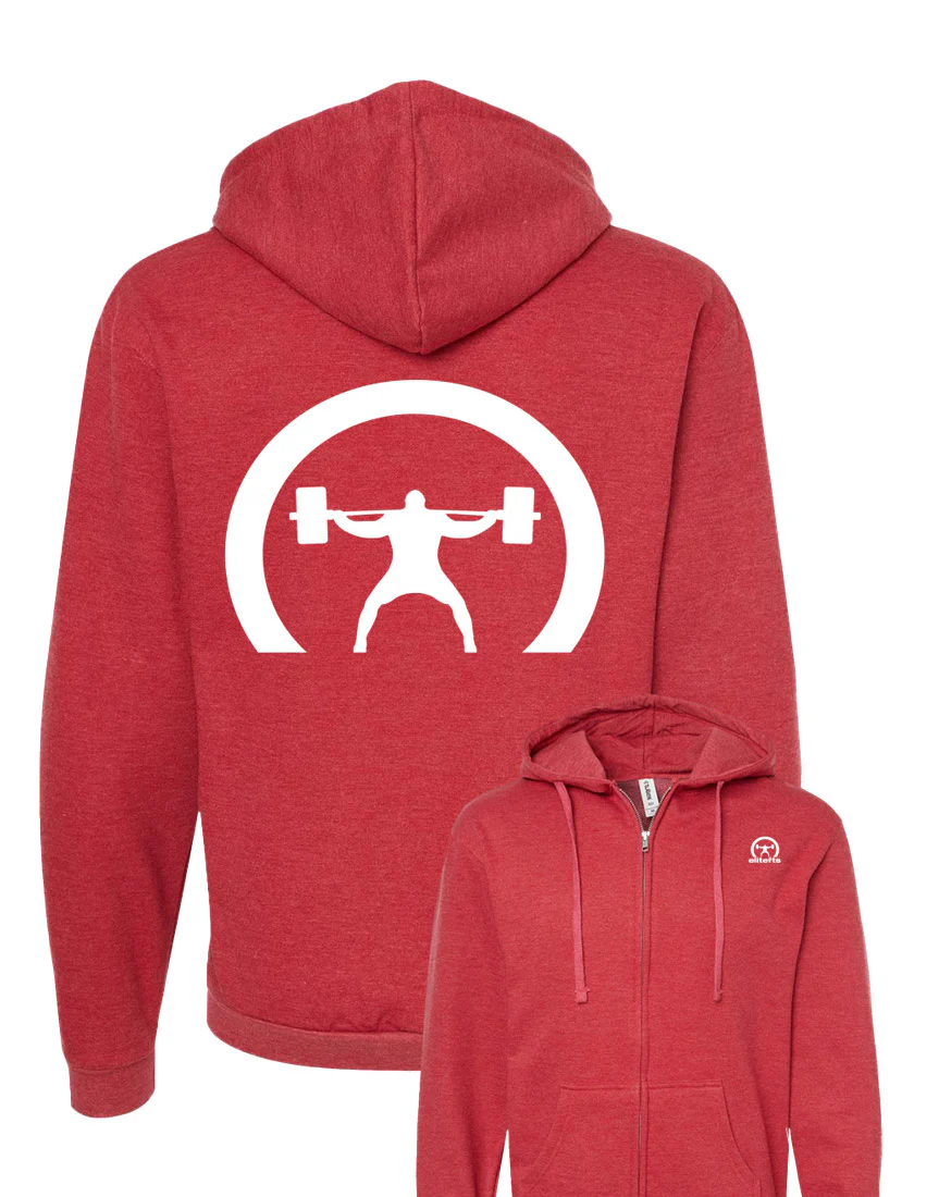 elitefts Crescent Only White Full Zip Hoodie - Image 3