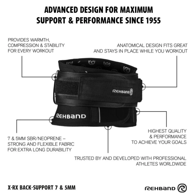 Rehband X-Rx Back Support 7mm Black - Image 3